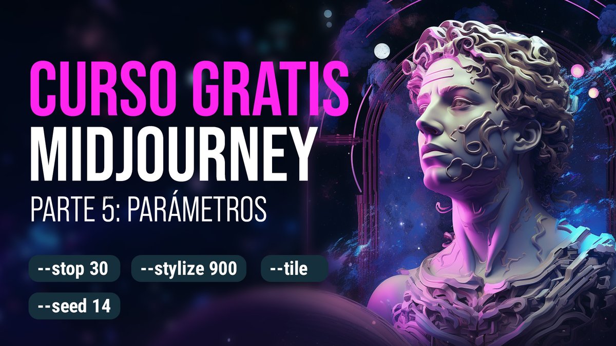 VisualbitStudio's tweet photo. La última parte del curso de Midjourney ya esta lista acá: https://t.co/D1uubtT3n6

En esta parte veremos los últimos parámetros para lograr resultados increíbles con la #InteligenciaArtificial 

#midjourney #cursomidjourney #diseño https://t.co/eBrHoeYIgT