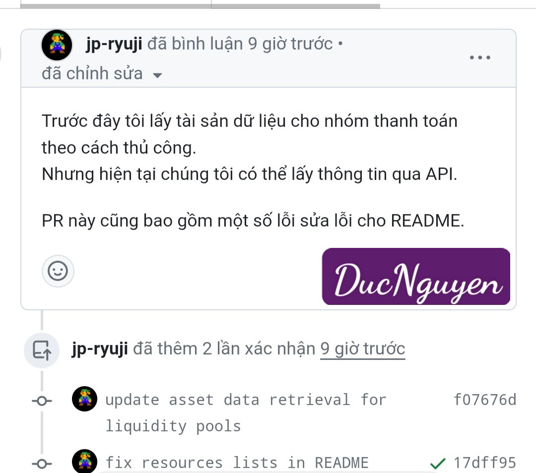 Trước đây tôi lấy tài sản dữ liệu cho nhóm thanh toán theo cách thủ công.
Nhưng hiện tại chúng tôi có thể lấy thông tin qua API.

Giải nghĩa:

Bởi vì các mỏ neo đã hoàn thành KYC/API (SEP12) trên sổ cái V19, (xác minh tổ chức)
vì vậy khi sổ cái Stellar tích hợp