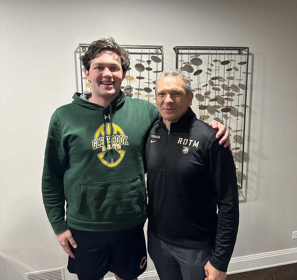 Thank you @CoachJeffMonken for a great home visit last night! Excited to come out to campus next weekend for an OV! @ArmyWP_Football @DrinkallCoach @Coach_Leake @MikeViti @GBN_Football @MattPurdyOLC @EJFields09 @OLMafia @MikeBuke99 @EDGYTIM @AllenTrieu @Rivals_Clint