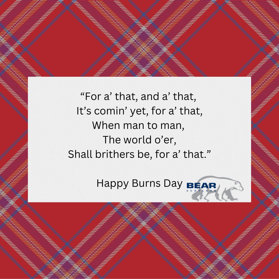 ❤️ Happy #BurnsDay from all of us at BEAR Scotland. 

#BurnsDay
