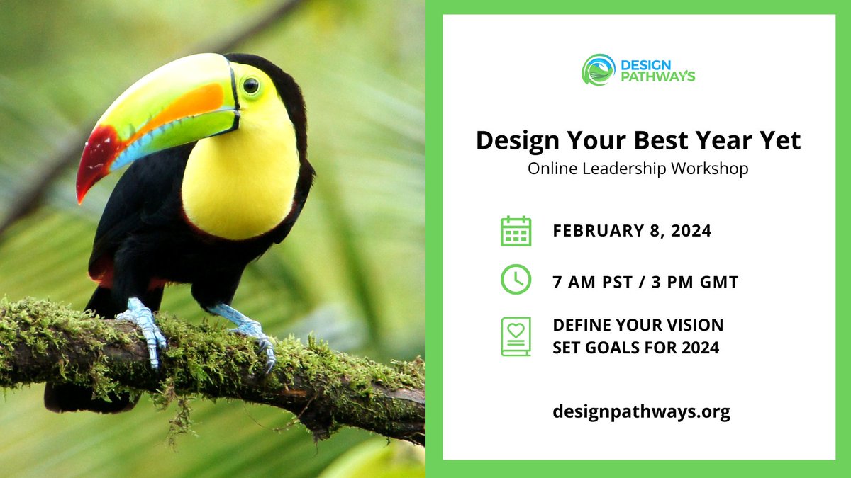DesignPathways's tweet image. You’re invited! Join us in 2 weeks on Feb 8 to design your best year yet.

👀 Take stock and gain perspective on 2023
✍️ Identify what you want to change
🎯 Define your vision and set goals for 2024

Learn more: bit.ly/3rgDzJp 
Register now: bit.ly/3GGHQfX