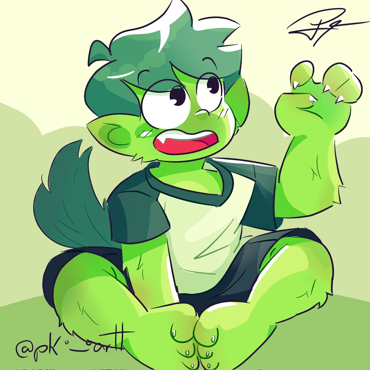 OI GENTE! eu fiz o mutano filhote óia óia 👇👇 adotariam este filhote verde esquesito? ein? adotariam? 
#beastboy #teentitans #mutano
.
💟 + 🔄 = 😁💞