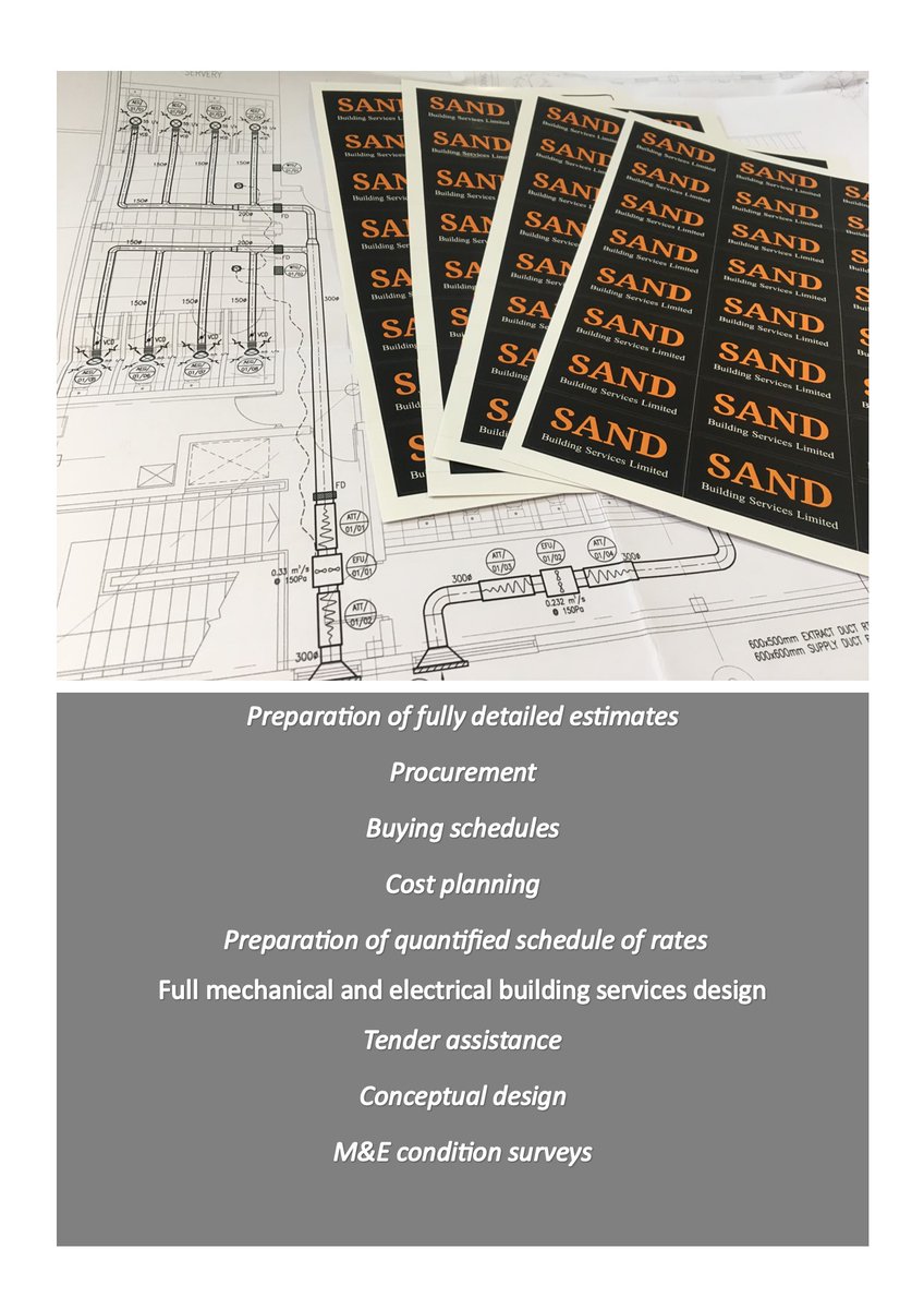 Not only a freelance estimation provider. Sand Building Services also offer many additional services to our clients. Full list of our services available on our web site. sandconsult.co.uk #buildingservicesengineering #hvaccontractor #mechanicalservices #electricalservices
