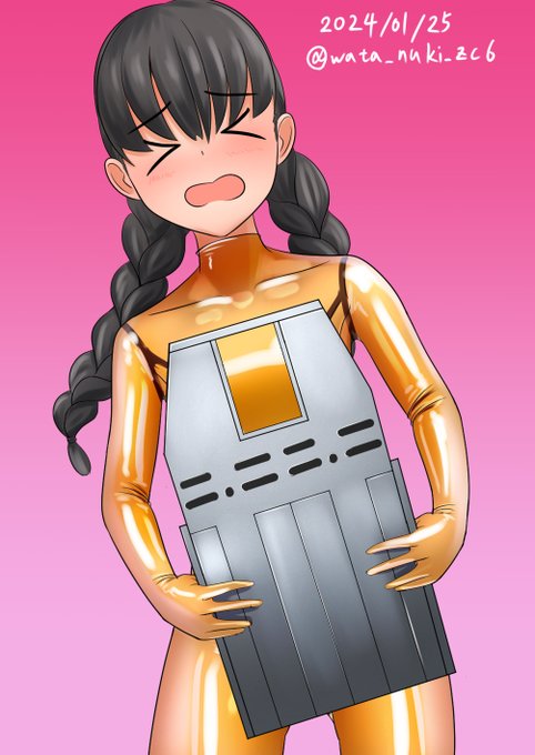 #艦これ版深夜の真剣お絵描き60分一本勝負 
#艦これ版真剣お絵描き60分一本勝負_20240125 
ももちラバースーツmode。 