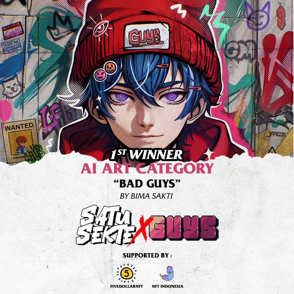 <a href="/oosborn/">-</a> <a href="/silustrasi/">suasana ilustrasi</a> <a href="/bakurajeghata/">bakurajeghata (she/her)</a> <a href="/nflgibran/">RZPCTR | Exchange Art 💥</a> <a href="/0xUlquiorra/">𝖚𝖑𝖖𝖚𝖎𝖔𝖗𝖗𝖆 | FROSTER</a> <a href="/fajar_hidayahh/">chenik.tez_sol</a> @mofulush_ <a href="/Jonivisual_/">Jonivisual 💧</a> <a href="/Asthenia_rainha/">Asthenia 🌹</a> <a href="/ArcoPradipta/">Arc◎</a> Congratulations for the Winner of A.I ART

1. "Bad Guys" by <a href="/bbima_skti/">BBIMA_SKTI💧🔺</a> 🏆