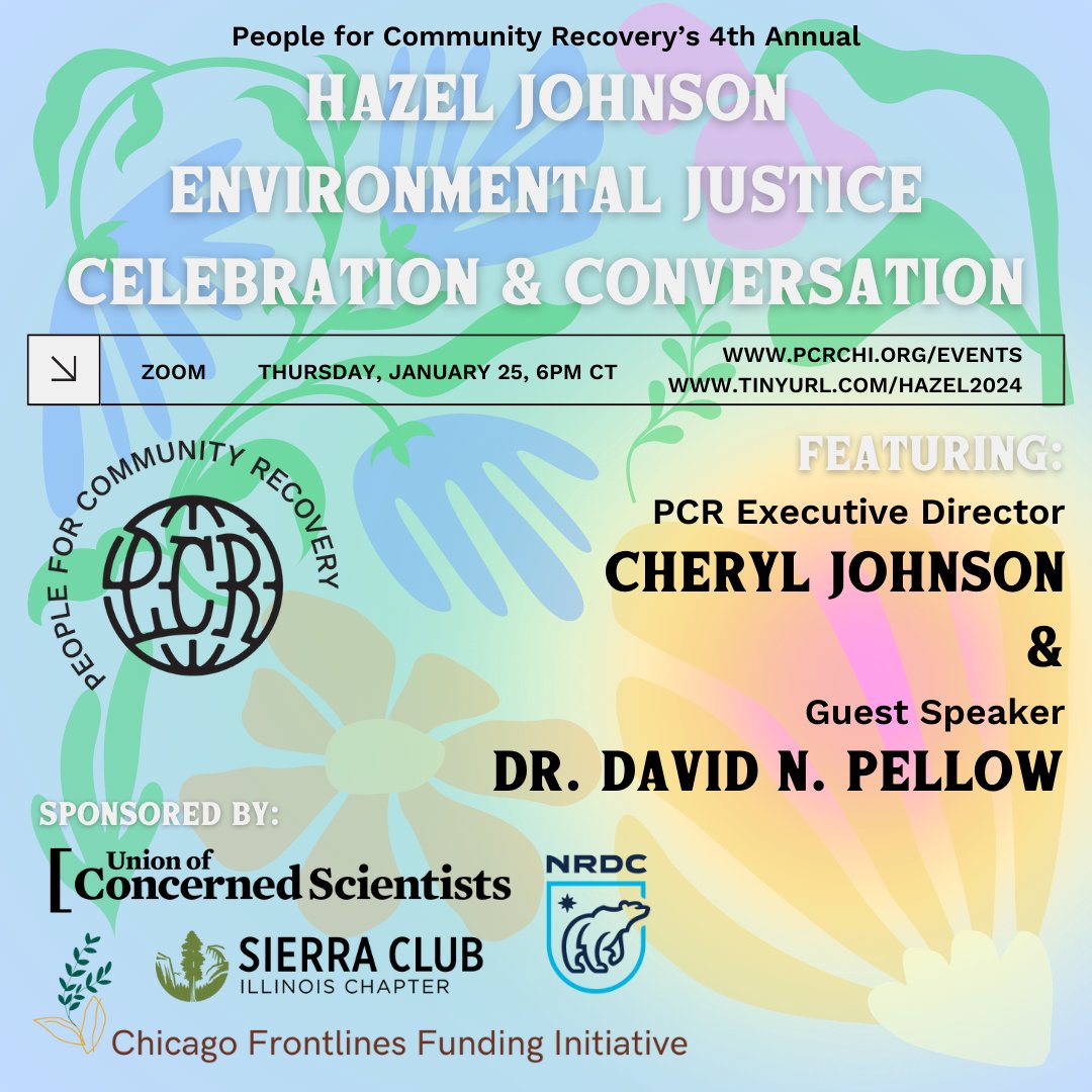 Happy Birthday to PCR's founder Hazel Johnson.💚 Hazel was known as the mother of the environmental justice movement. Join us on Zoom at 6pm CT tonight for our annual celebration of her birthday, and conversation on the movement she founded and PCR's continued work. Link in bio🔗