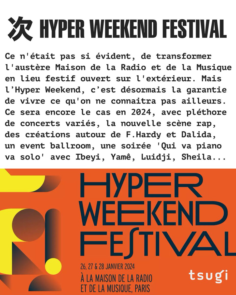 L' Hyper Weekend Festival c'est tout le week-end ! Les infos 👉 hyperweekendfestival.fr @HyperWeekendF