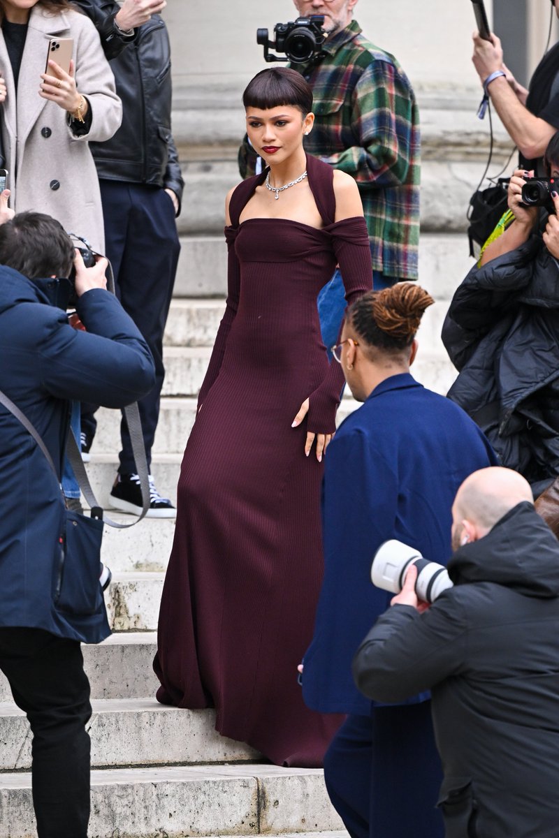 #Zendaya arrives at the #Fendi SS24 Haute Couture Show in Paris.