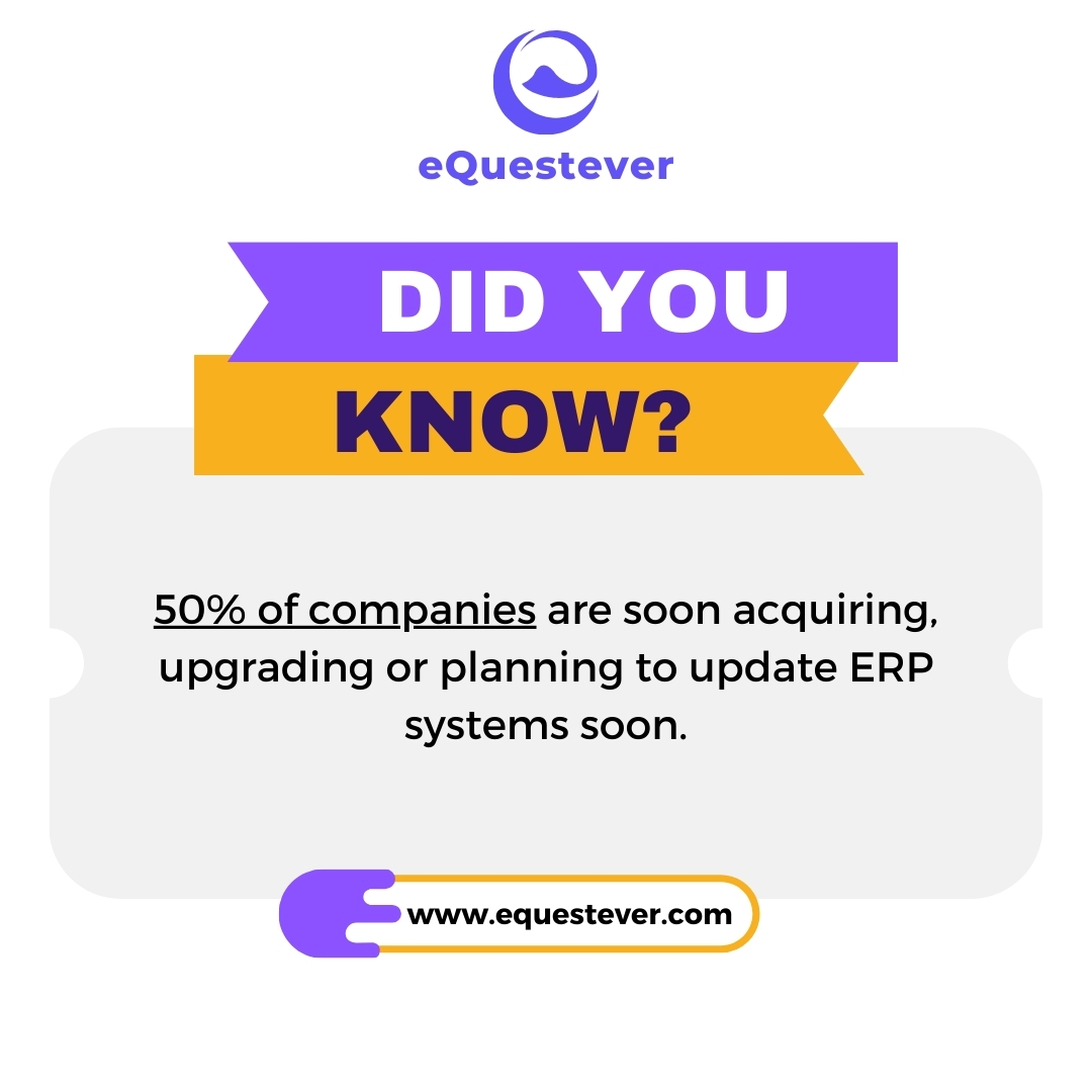 Did you know that a whopping 50% of companies are gearing up for a significant move in their operations? 🚀 Yes, you heard it right! 
Visit: equestever.com/odoo-erp-imple…

#BusinessTransformation #ERPSystems #InnovationInBusiness #FutureOfWork #TechTrends #EnterpriseSolutions