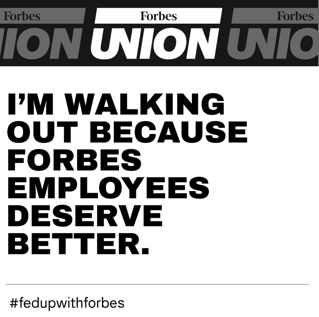 I’m walking out with my @forbesunion colleagues today. We’ve been at the bargaining table for years waiting for management to bargain in good faith. They have consistently stonewalled negotiations and interfered with union activity. 

#fedupwithforbes