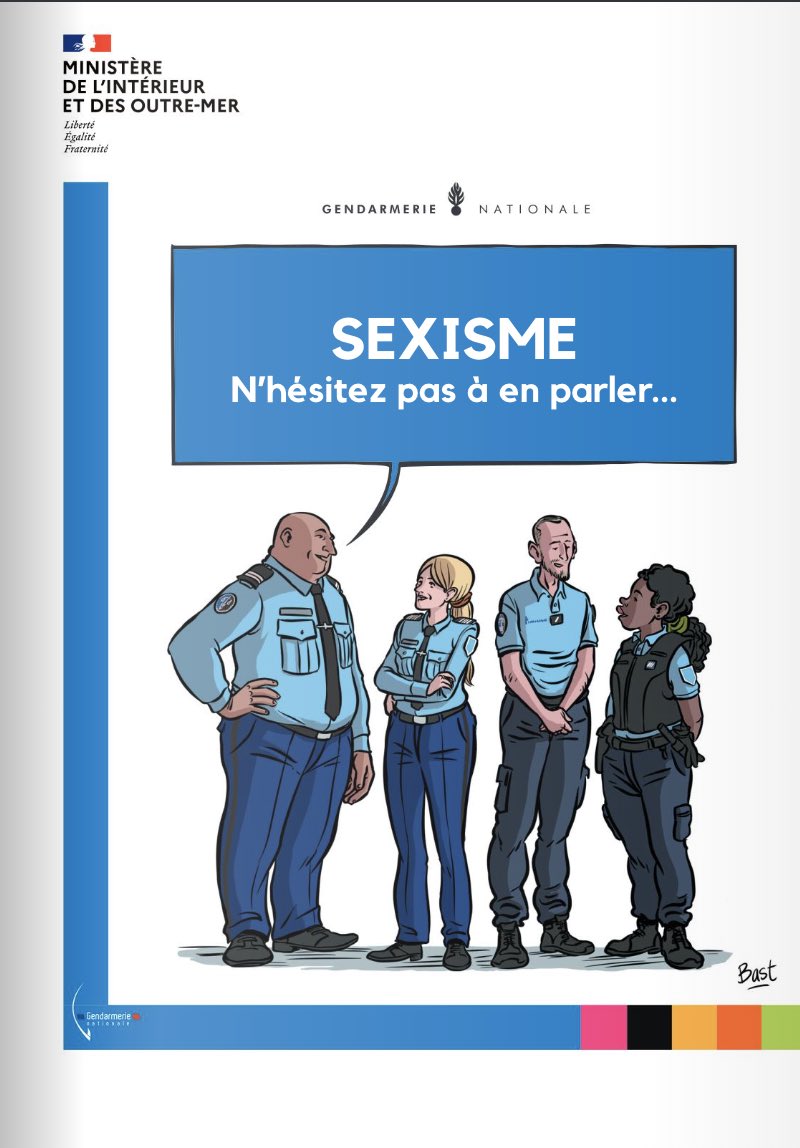 #JournéeNationale Pour lutter contre le #sexisme, la @Gendarmerie développe de nouveaux outils pour les 👮‍♂️👮🏽‍♀️, grâce à l'appui du fonds en faveur de l'#égalité professionnelle femmes-hommes. 📙Elle dévoile aujourd’hui une nouvelle BD pour lutter contre les #stéréotypes de genre.👇