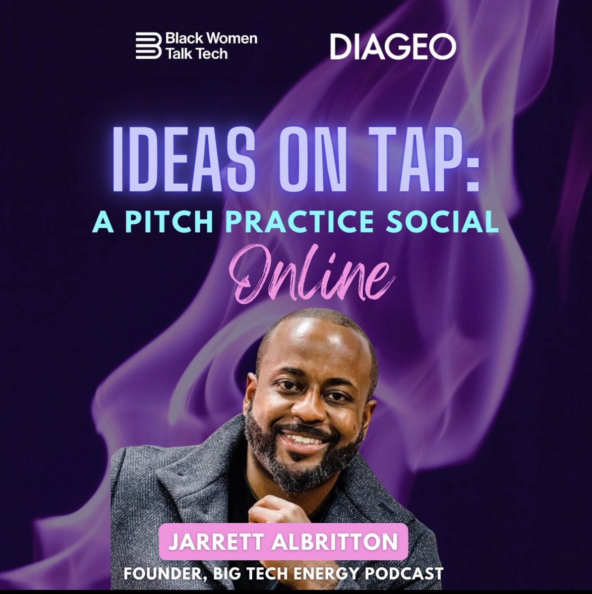 BigTech_Energy's tweet photo. Join me tonight at 6 PM ET for the “Ideas on Tap: A Pitch Practice Tour” w/ @BWTalkTech and #Diageo, live on #Zoom!

Select ideas/founders will receive the People’s Choice Award and gain exclusive access to #Diageo executives. 

Register for FREE here ➡️: 
https://t.co/0NOnzYzrGZ https://t.co/dDCjXIz3ZH
