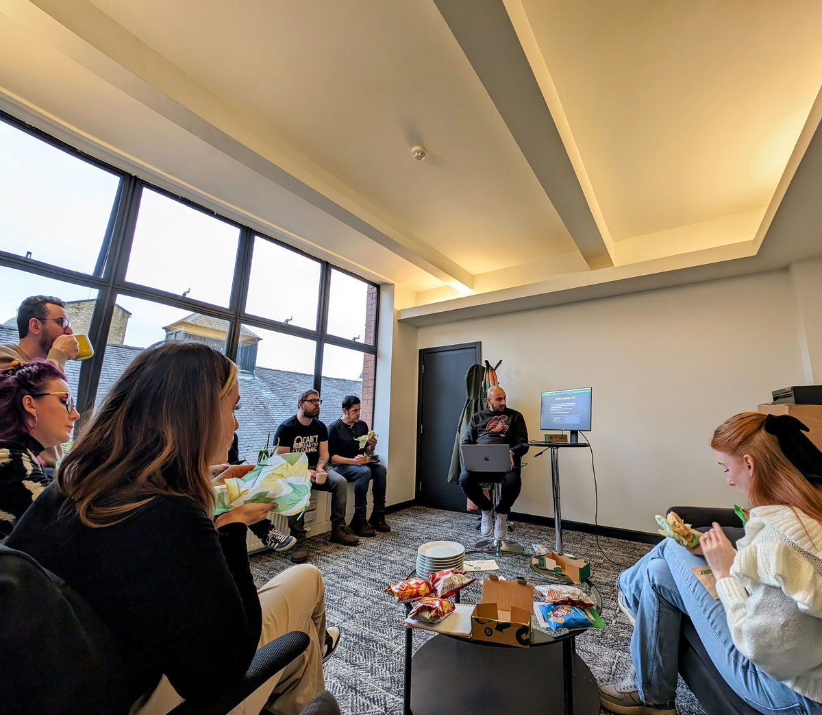 JBColeUK's tweet photo. We kicked off our first Lunch &amp; Learn of 2024 with our Lead Software Engineer, Sunny, teaching us all about JetBrains AI. 🔮 

It was great to see so many of the team in person, and these sessions are a fun way of bringing everyone together to expand our knowledge. https://t.co/0MeRmjsx5e