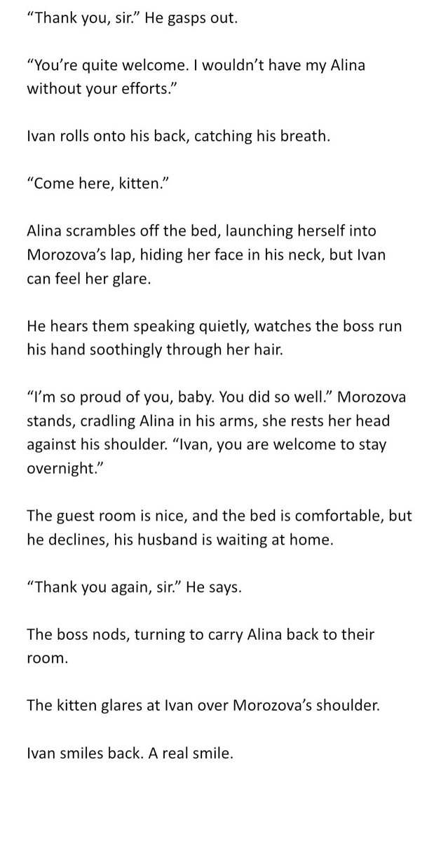 He gets a turn at the boss’s pet. She’s a whiny little kitten :/