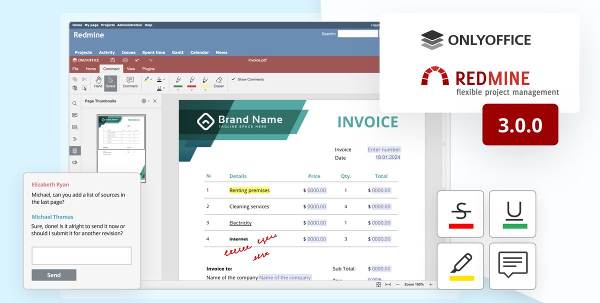 only_office's tweet image. Integration update 🆕
#ONLYOFFICE connector v3.0 for #Redmine released:

✔️ New formats for editing
✔️ Access to files from the Forums module 
✔️ Improved user permissions
✔️ More intuitive icons

Details: bit.ly/3OgYXL5