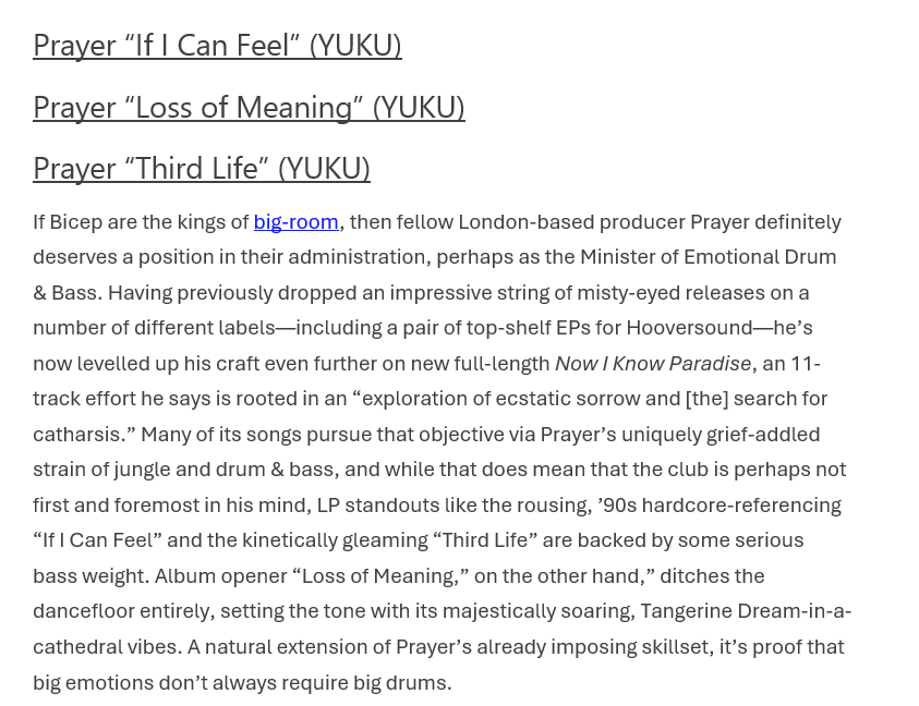 robbooth's tweet photo. nice one on pushing @___PRAYER in your latest newsletter, @ShawnReynaldo 

emotional d&amp;b 10000% https://t.co/yIbQwyx60N