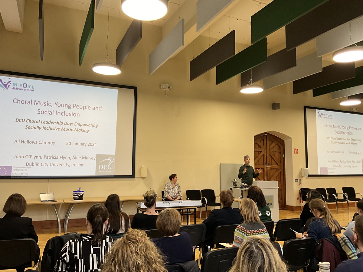 Music_DCU's tweet photo. The Choral Leadership Day featured presentations by DCU staff and members of the Erasmus+ IN-Voice4MPowerment team. Thanks to all who attended and supported the event https://t.co/PjVHlSrkqg