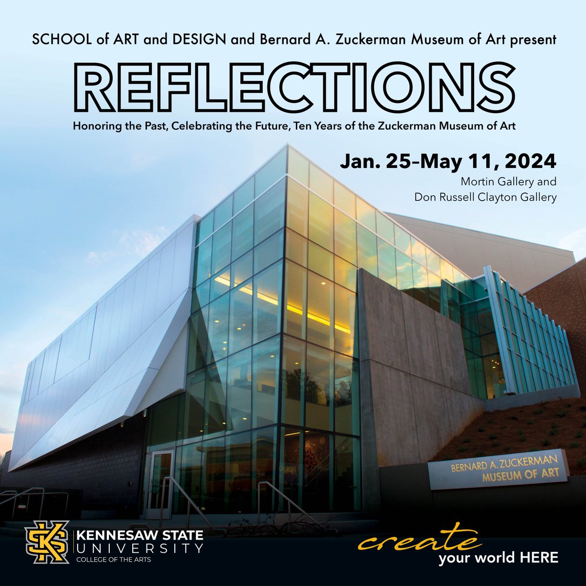 ZuckermanMuseum's tweet photo. Join us tonight at 5pm for the opening reception of the Zuckerman Museum of Art's spring exhibitions "Reflections: Honoring the Past, Celebrating the Future, Ten Years of the Zuckerman Museum of Art" and "New Visions 2024". https://t.co/TGyucGxJCC