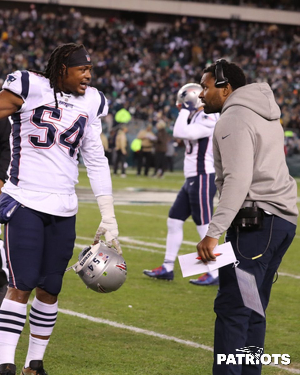 Patriots's tweet photo. From standout linebacker to New England’s head coach.

An in-depth look at Jerod Mayo’s career through the eyes of his former teammates: https://t.co/LmLidxwXz9 https://t.co/2Zq0sWSrNW