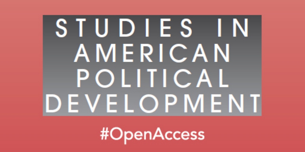 Cambridge University Press - Politics (@cup_polisci) on Twitter photo #OpenAccess from <a href="/StudiesAPD/">Studies in American Political Development (SAPD)</a>
“100,000 Unarmed Men in Washington”: Public Opinion and the 1876 Election Compromise - cup.org/47OgfWM
- Michael J. Korzi (<a href="/TUPoliSciDept/">TU Political Science</a>)
#FirstView #OpenAccess from <a href="/StudiesAPD/">Studies in American Political Development (SAPD)</a>
“100,000 Unarmed Men in Washington”: Public Opinion and the 1876 Election Compromise - cup.org/47OgfWM
- Michael J. Korzi (<a href="/TUPoliSciDept/">TU Political Science</a>)
#FirstView