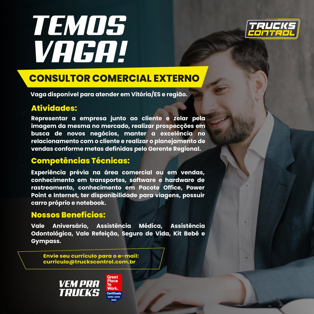 TrucksControl's tweet photo. Venha fazer parte do time Trucks Control! 🖤💛🚀 https://t.co/NdRUG5jlQu