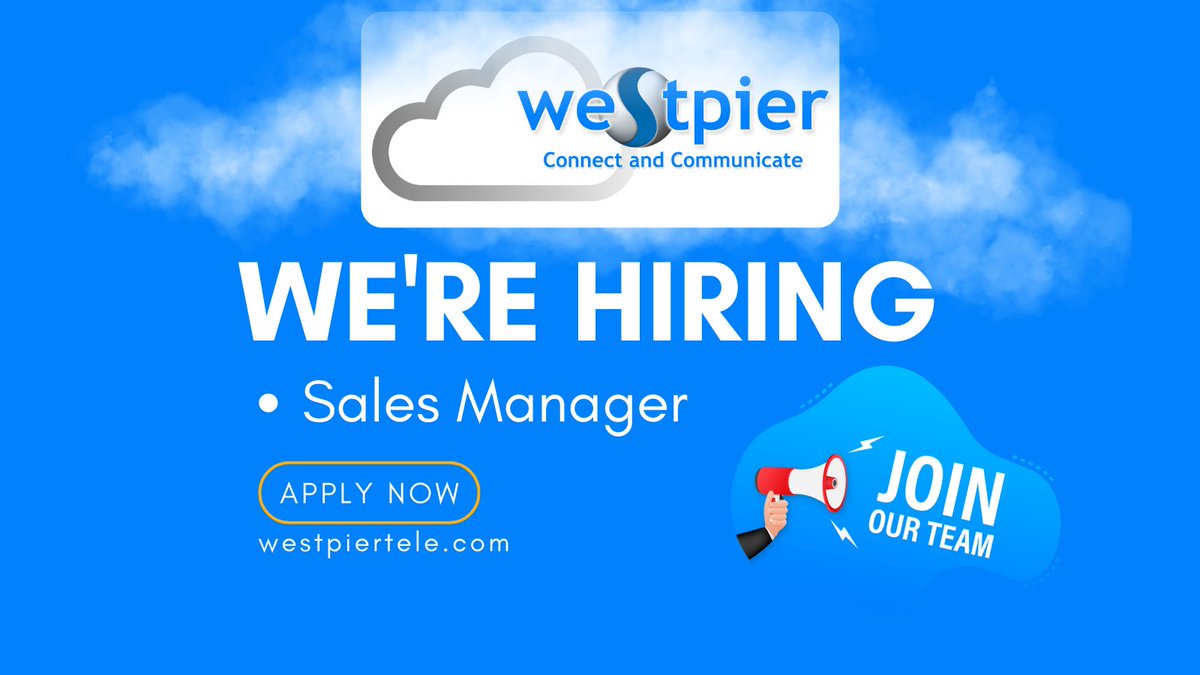 West Pier Telecom is expanding! Join us as a Sales Manager and fuel our journey in the telecom sector. Up for it? Apply here! 🔗[bit.ly/3Sb9J6O]

#HiringNow #TelecomJobs #SalesJobs