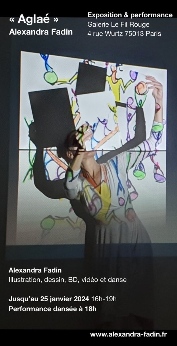 FADINAlexandra's tweet photo. Exposition « Aglaé »
Alexandra Fadin
Illustration, dessin, BD et danse
Galerie Le Fil Rouge
4 rue Wurtz 75013 Paris 
Jusqu’au 25 janvier 2024
16h19h
Performance dansée à 18h https://t.co/QqefCF9tXZ