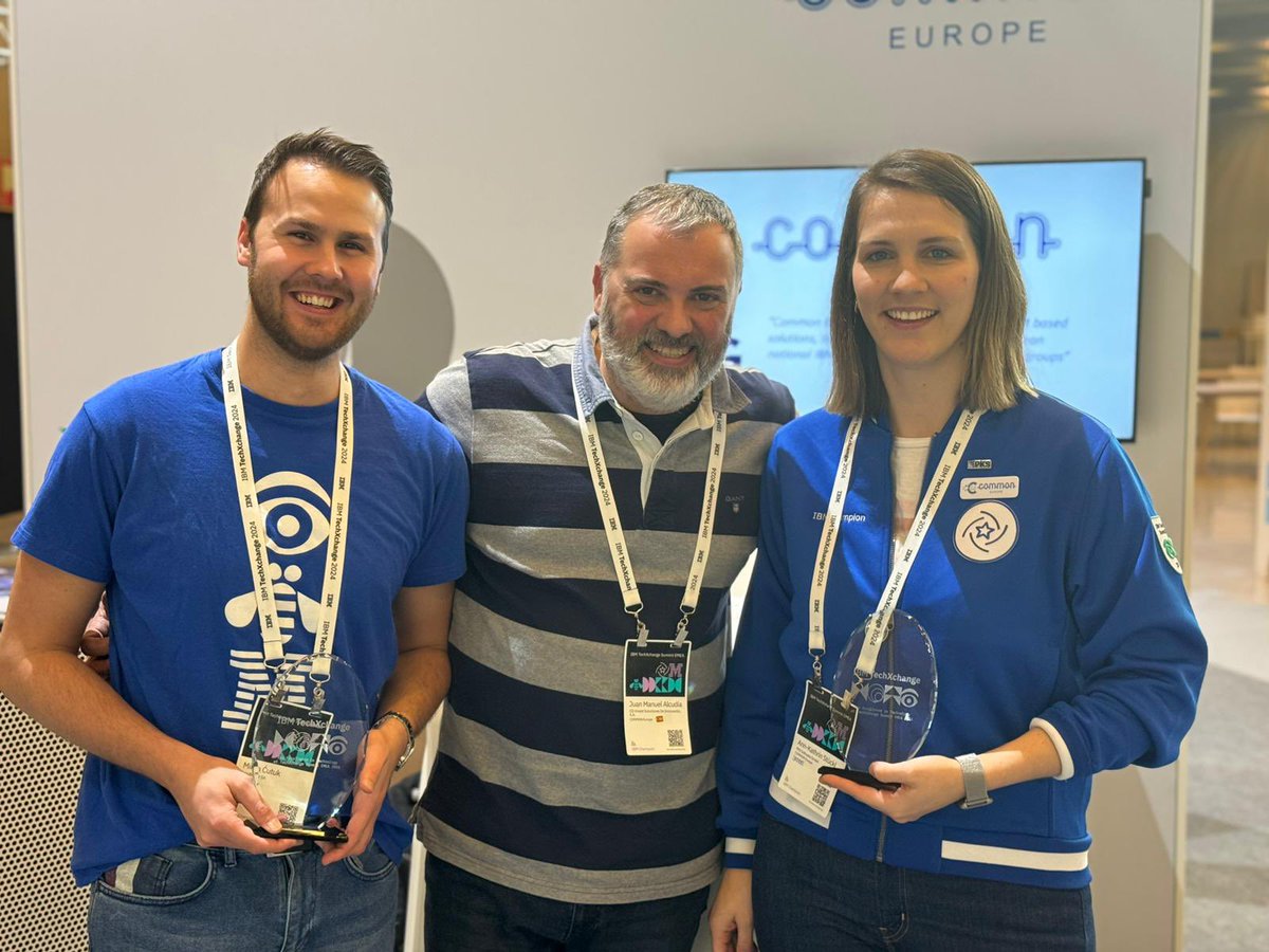 CommonEurope's tweet image. Our president @jalcudia with our #techxchange prize winners @IBMChampions #teambasurillas