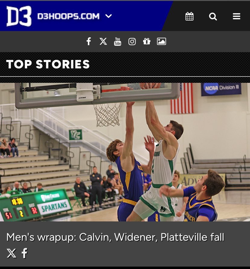 YCPMBasketball's tweet photo. ICYMI:

Chris Miers went up to the penthouse suite early in the second half of our 84-64 win over Widener!

Woke up this morning to Chris’ poster as the cover of https://t.co/ghzCJj9cJj 

#LetsGoYork https://t.co/AT1duj2FhB