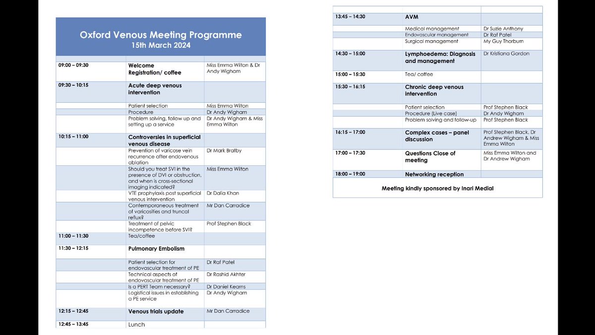OxfordVenous (@oxfordvenous) on Twitter photo Oxford Venous Meeting 2024 <a href="/BSETnews/">BSET</a> #venous <a href="/BSIR_News/">The British Society of Interventional Radiology</a> <a href="/ForumRsm/">RSM Venous Forum</a> <a href="/VSGBI/">Vascular Society</a> <a href="/TheOVCs/">The Oxford Vascular Collaterals</a> <a href="/InariMedical/">Inari Medical</a> #DVT
Registration now open. Expert faculty. All aspects of venous disease to be covered. Oxford Venous Meeting 2024 <a href="/BSETnews/">BSET</a> #venous <a href="/BSIR_News/">The British Society of Interventional Radiology</a> <a href="/ForumRsm/">RSM Venous Forum</a> <a href="/VSGBI/">Vascular Society</a> <a href="/TheOVCs/">The Oxford Vascular Collaterals</a> <a href="/InariMedical/">Inari Medical</a> #DVT
Registration now open. Expert faculty. All aspects of venous disease to be covered.