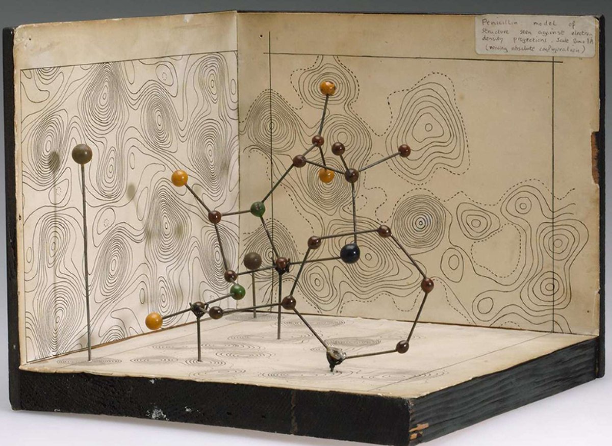 Hodgkin made huge contributions to #Xray #crystallography, determining the structures of #cholesterol iodide in 1943, #penicillin in 1945 (finding the least expected beta-lactam structure), and #vitamin B12 in 1955—result described by L. Bragg as "breaking  the sound barrier".