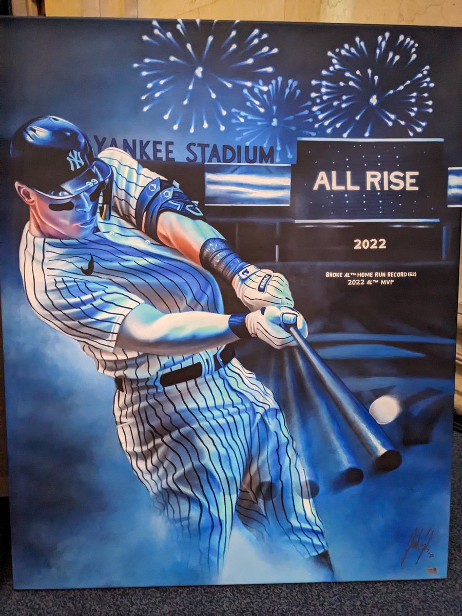 Check out this @Spector_Art autographed original commemorating @TheJudge44 62nd home run! Allrise2024ny.givesmart.com