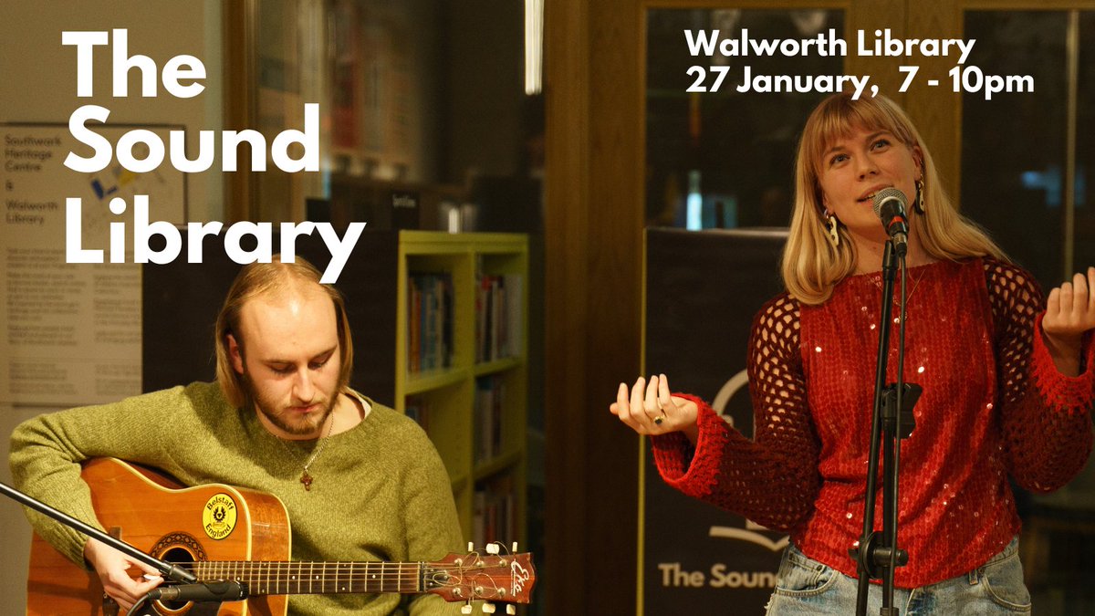 SouthwarkLibs's tweet image. Book now for The Sound Library - our free open mic night
27 January 7 to 10pm at #WalworthLibrary
If you&apos;d like to join us for some fantastic entertainment, be sure to grab your free tickets via Eventbrite and secure a new year’s treat now.  
orlo.uk/o6Xht