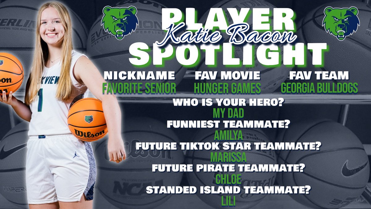 Get to Know your Lady Grizzlies!

We’ll be releasing these for each Varsity player and we wanted to start with our Senior, Katie Bacon, as tomorrow night v. Woodstock is Senior Night.

Come out and support Katie and our girls at 6:00 v. Woodstock!