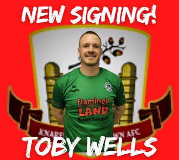 We are pleased to confirm the signing of @tobywells93 from @PickeringTownFC Toby has a wealth of NCEL experience with previous clubs including Garforth Town and Pickering Town. We look forward to seeing Toby in a Knaresborough Shirt Welcome to Manse Lane Toby 🔴⚫️🧤