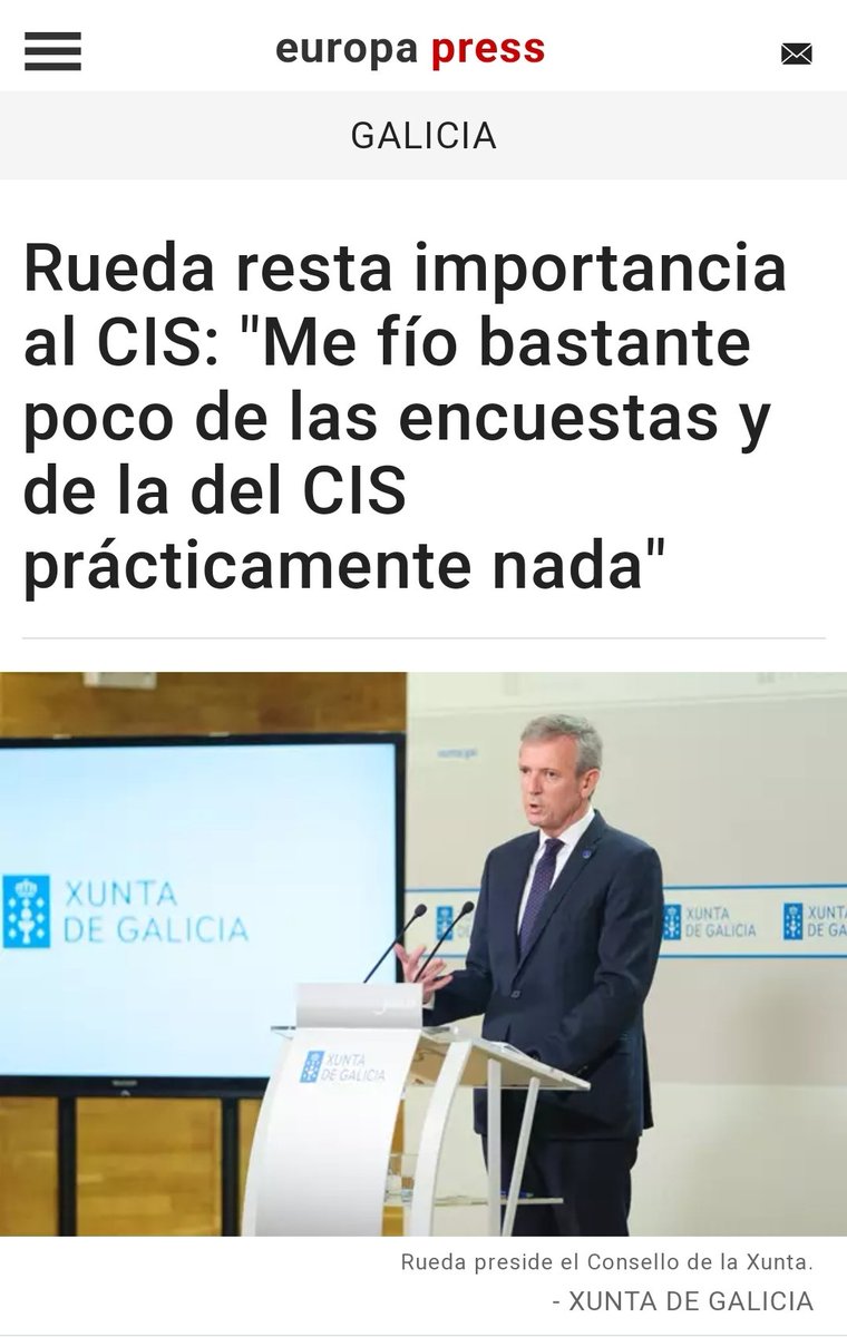 ppdegalicia's tweet photo. O CIS de Tezanos limítase a facer de voceiro dos desexos de Sánchez e o multipartito. 

O vindeiro 18 de febreiro os galegos imos votar para botar abaixo os seus inventos e dicir #GaliciaNonPara. https://t.co/Eis7OkGmsg