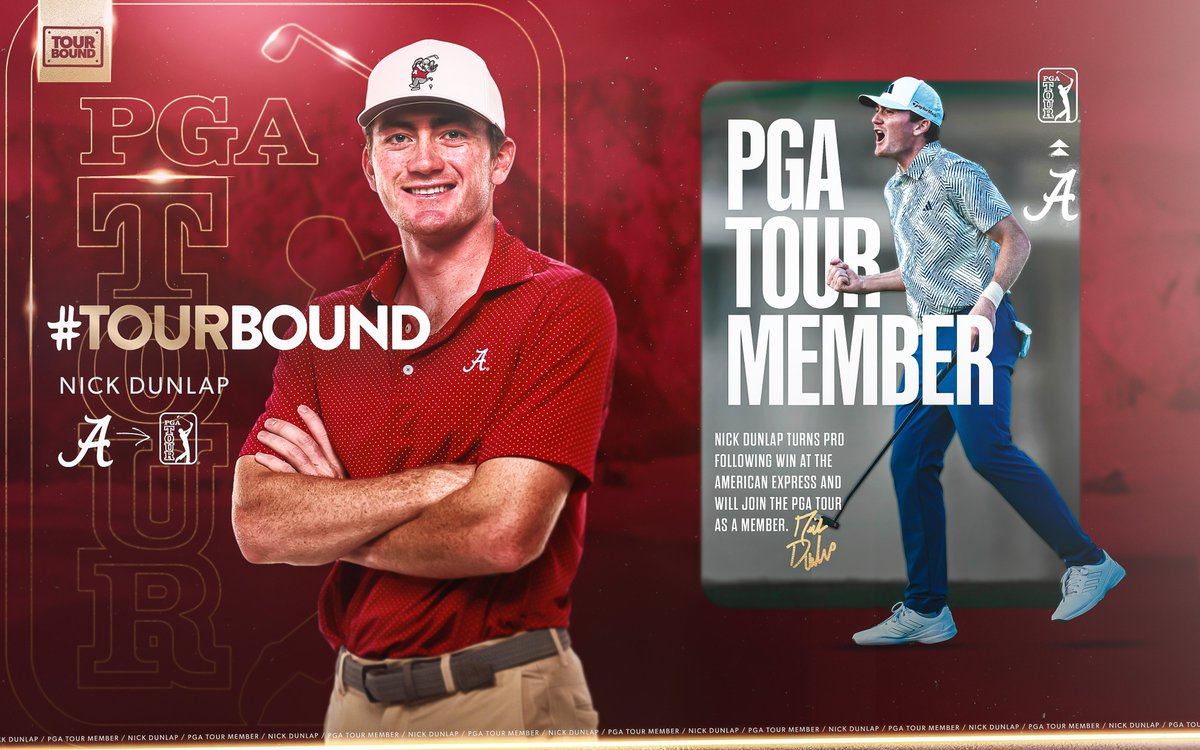 .@AlabamaMGolf ➡️ @PGATOUR

Nick Dunlap is heading to the PGA TOUR! #TOURBound