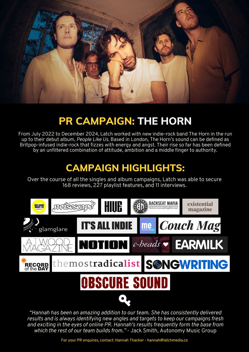 One of my favourite PR campaigns from 2023 was with the brilliantly fun band <a href="/TheHorn_Band/">The Horn</a> 📯  #musicPR