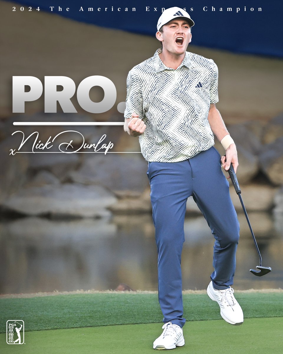 PGATOUR's tweet image. 20-year-old @NickDunlap62 has announced he's turning pro!

The @AlabamaMGolf star and @TheAmExGolf winner has accepted TOUR membership.