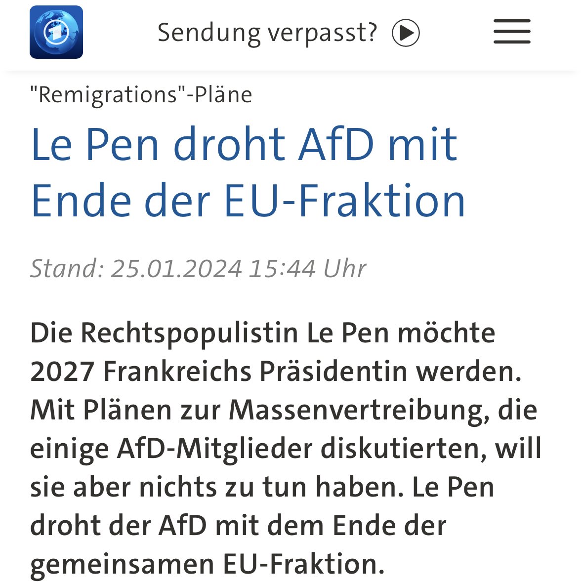 Stell dir vor, du bist so rechts, dass selbst Le Pen nichts mit dir zu tun haben will.