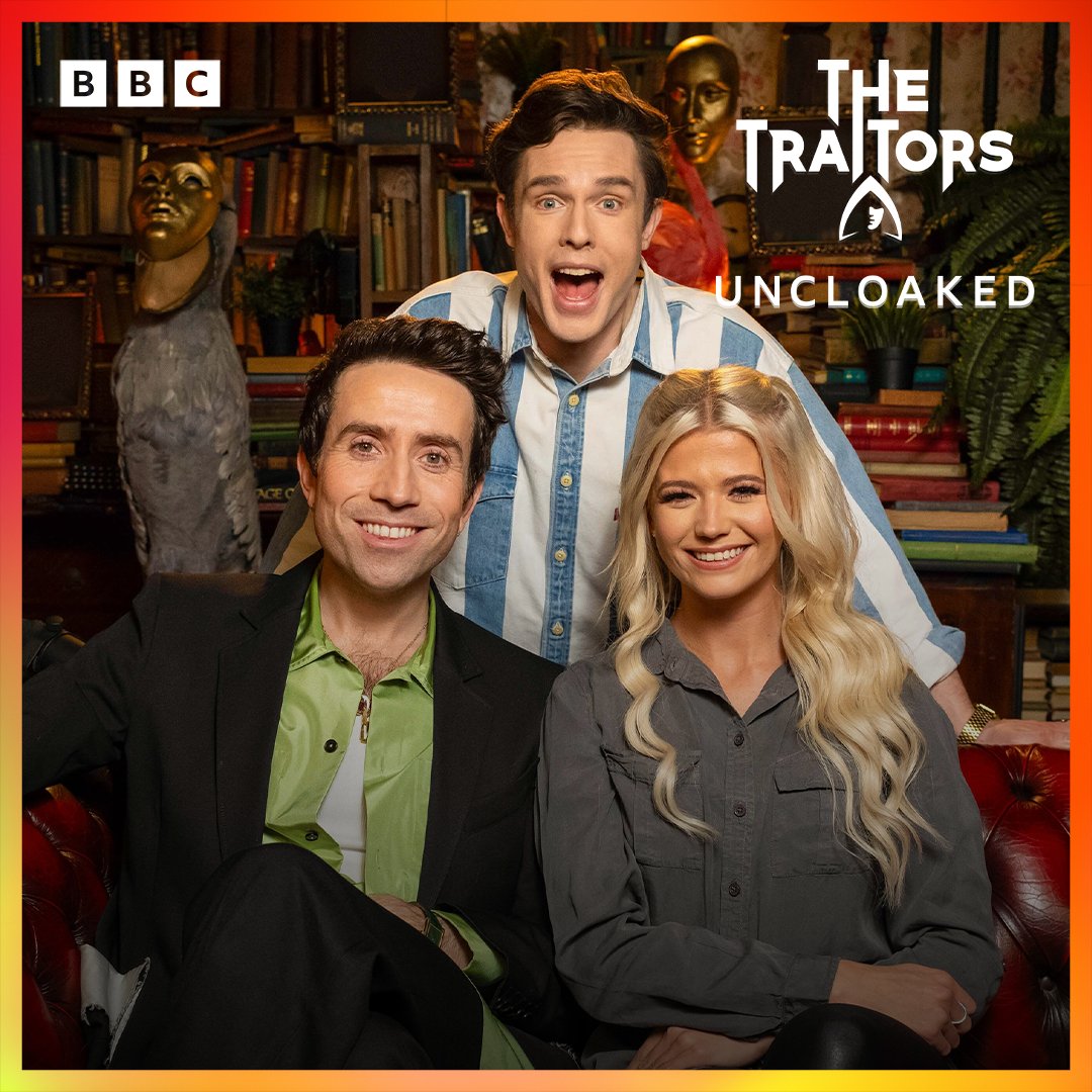 BBCSounds's tweet photo. Only 24 hours until we find out who wins this series of #TheTraitors

Debrief tonight's episode right now with @EdGambleComedy, 
@DHaroldOfficial, and @grimmers #Uncloaked