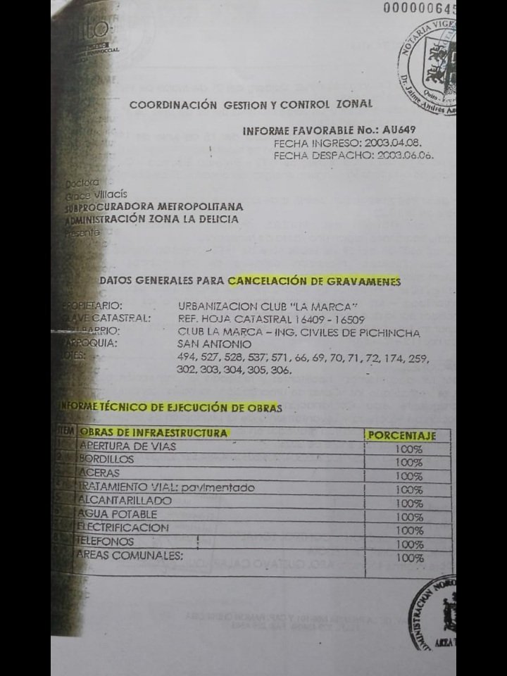 CRISTIAN_REA_B's tweet photo. Administracion Zonal La Delicia,  recibe Obras al 100% , extrañamente desaparece el ACTA DEFINITIVA del @aguadequito y extrañamente aparece documentos con una ADENDA que incluyen un presunto urbanizador que no tiene nada que ver.
Urb. Pública La Marca
San Antonio de Pichincha https://t.co/uRAZXRgfli