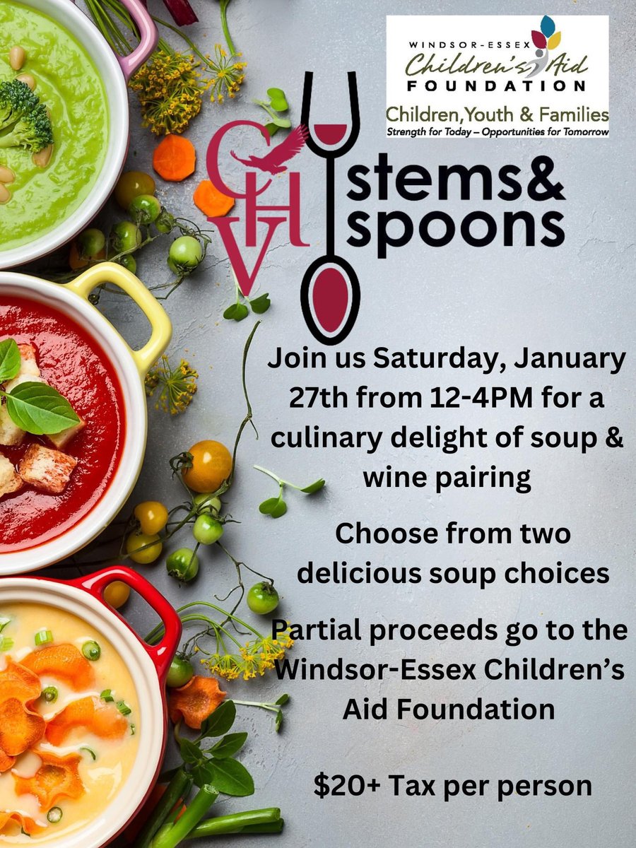 Savor the delightful harmony of wine and soup with two carefully curated choices to tantalize your taste buds. Expertly selected wine pairings will enhance the rich flavors of your chosen soups. January 27th, from 12:00 PM to 4:00 PM. Tix here > ow.ly/C9cY50QqYRA
