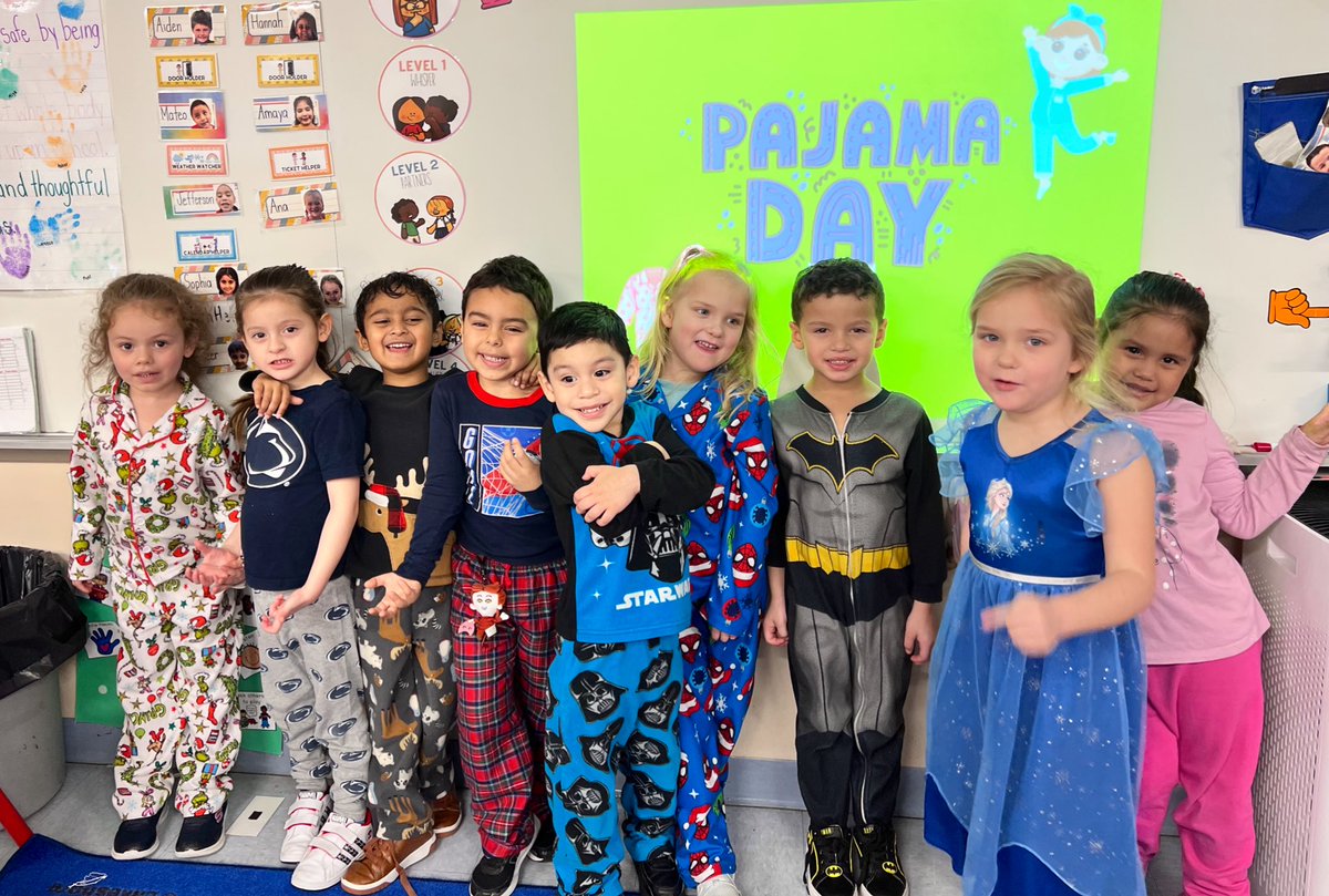 Miss_JSorensen's tweet photo. Our students are rocking their cozy pajamas today for spirit week! @MrsFunes https://t.co/yymdk8cP9u