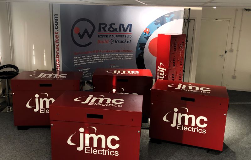 Another great branding job by <a href="/rmfixings/">R&M Fixings & Supports</a> undertaken on <a href="/ArmorgardLtd/">Armorgard Ltd</a> products, including the innovative powerstation.  A secure solution for safe, segregated battery charging on site.