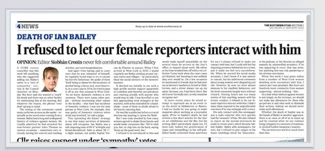 cronin_siobhan's tweet image. I don't normally do #Opinion pieces but there are just some things that need to be said sometimes, especially regarding #ianbailey - Thank you SO much to the people who have rung and emailed me this morning and thanked me for saying them in today's @SouthernStarIRL