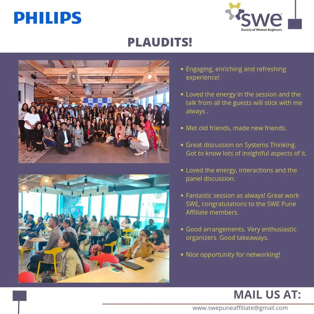 SWEPune's tweet image. SWE Pune Affiliate, in collaboration with Philips India, marked a momentous start to the year by orchestrating the inaugural 'Leadership Symposium' on January 20th, 2024.
#systemengineering
#healthcare
#systemthinking