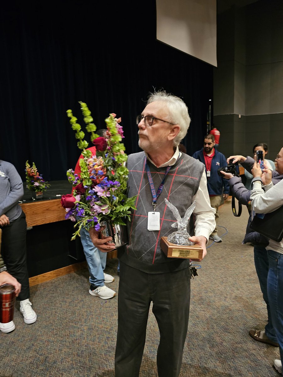 A huge congratulations to the one and only Mr. Godfrey! The @HumbleISD_AHS 2023-2024 teacher of the year! He truly deserved this award! He is such a kind, caring, and innovative teacher! @HumbleISD #teachers #teacheroftheyear #innovative #humbleisd #education