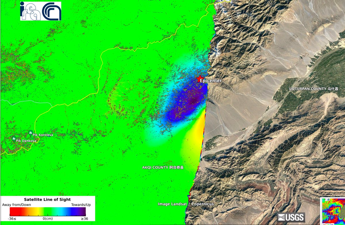 @SimoneAtzori73 @antandre71 The #Sentinel1 DInSAR coseismic products for the recent seismic in China with a magnitude of Mw 7.0, are available on @EPOSeu geoportal @CnrIrea @FraxInSAR @claudiodeluca @SimoneAtzori73 @dott109