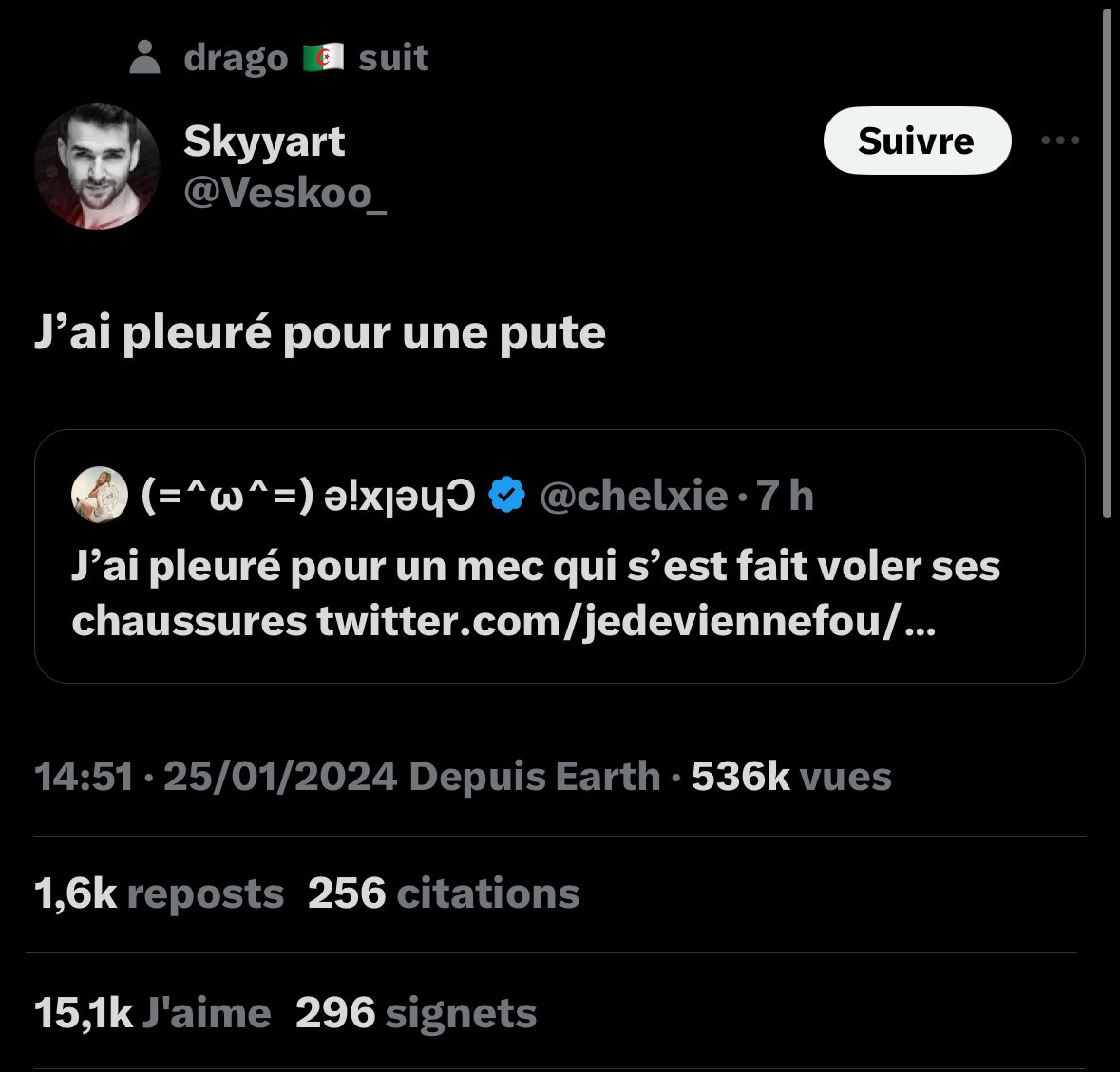 chelxie weBenooo в X: „MDRRR LE RACCOURCI @Skyyart force @chelxie on est pas  ensemble https://t.co/VwOE4h82Cq“ / X